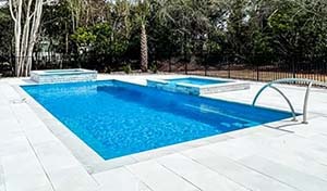 Leisurepools design build company small inground swimming pool Houston, Texas 77091. Install company fiberglass pools Greater Katy, Tx. 77493.